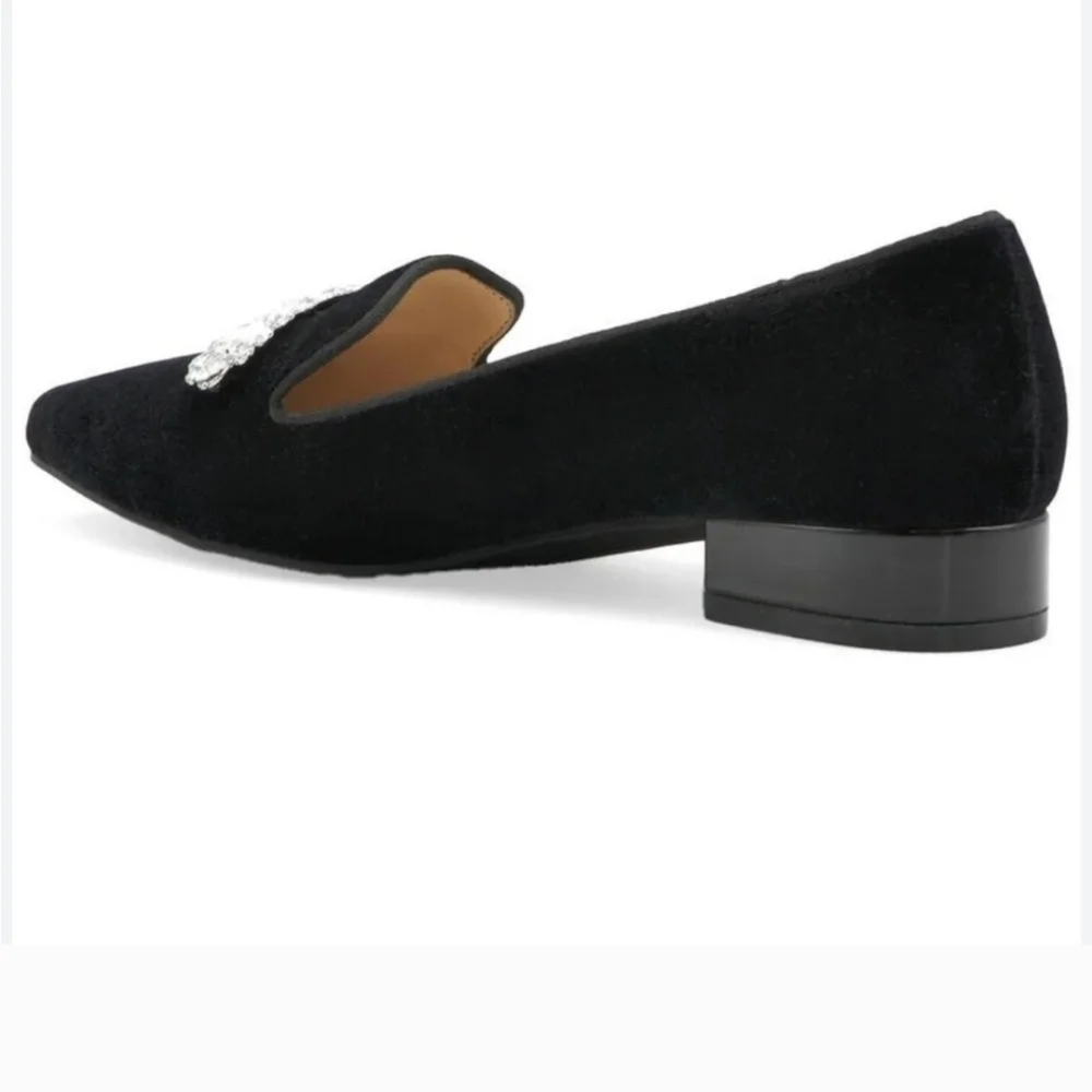 Adrianne Vittadini Elegant Velvet With Rhinestone Flats - Picture 10 of 10